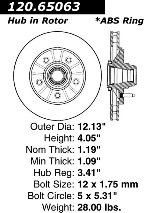 Front Disc Brake Rotor for Ford Expedition RWD 2000 1999 1998 1997 P-2411545