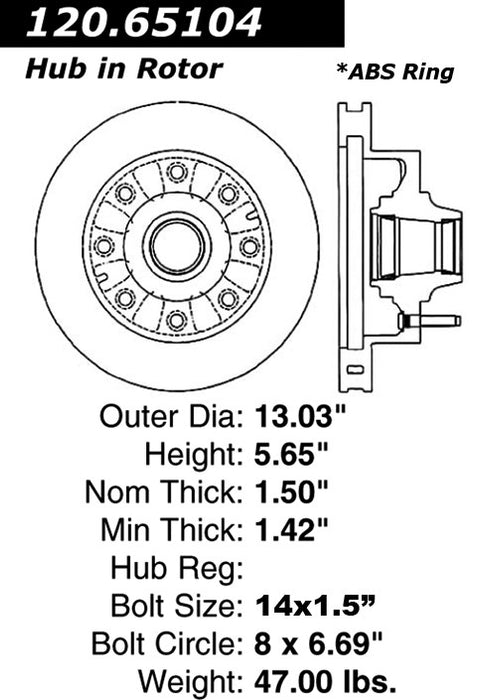 Front Disc Brake Rotor for Ford Excursion RWD 2005 2004 2003 P-2411623