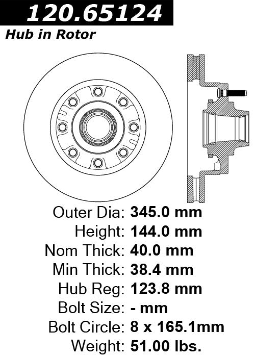 Front Disc Brake Rotor for Ford E-250 2014 2013 2012 2011 2010 2009 2008 P-2411661