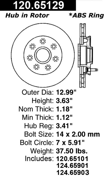 Front Disc Brake Rotor for Ford F-150 RWD 2008 2007 2006 2005 2004 P-2411667