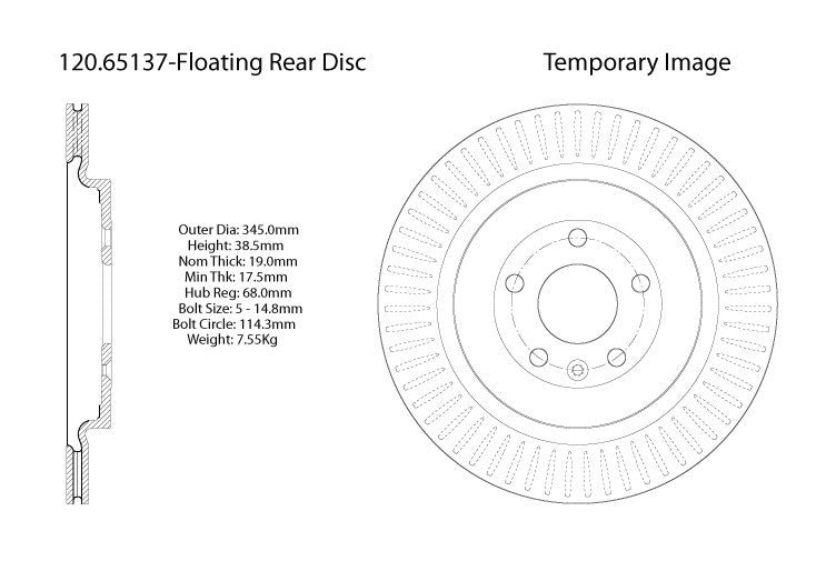 Rear Disc Brake Rotor for Ford Police Interceptor Utility 2019 2018 2017 2016 2015 2014 2013 P-2411686