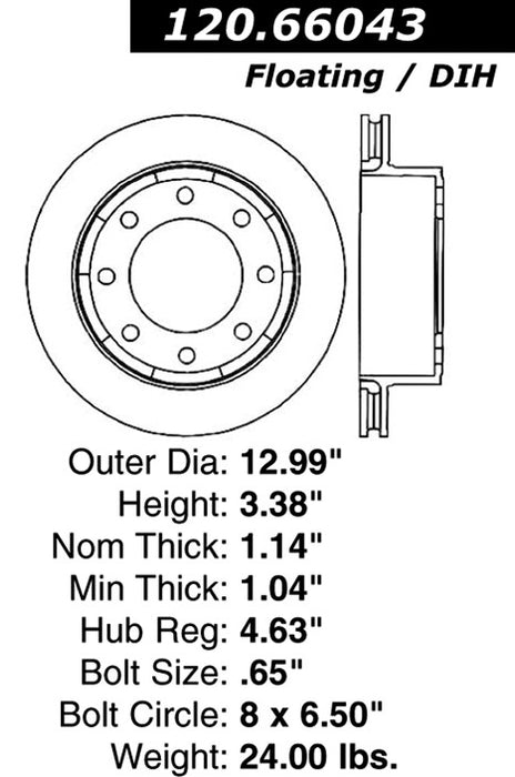 Rear Disc Brake Rotor for GMC Sierra 1500 HD 2006 2005 2003 2002 2001 P-2411893