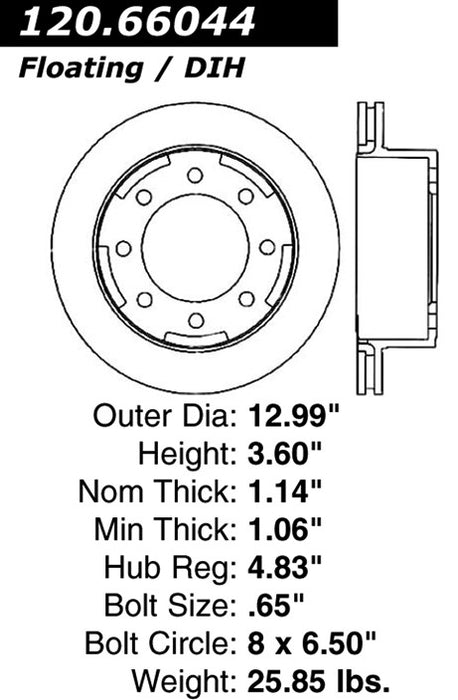 Rear Disc Brake Rotor for GMC Sierra 2500 Manual Transmission 6.0L V8 2004 2003 2002 2001 2000 1999 P-2411913