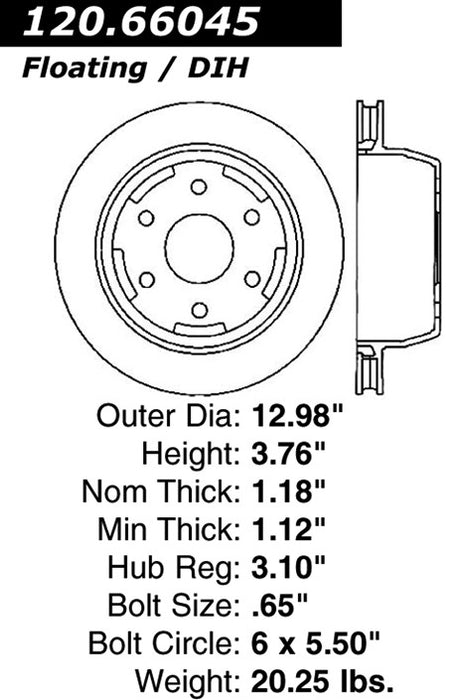 Rear Disc Brake Rotor for GMC Yukon 2006 2005 2004 2003 2002 2001 2000 P-2411930