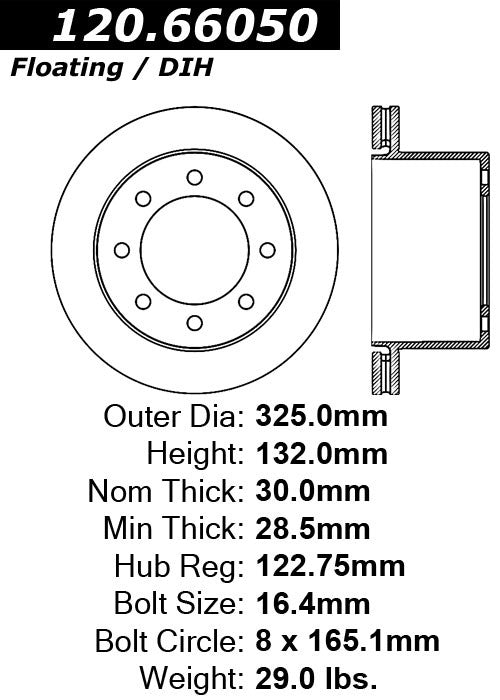 Rear Disc Brake Rotor for Chevrolet Express 3500 2008 2007 2006 2005 2004 2003 P-2411943