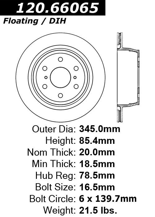 Rear Disc Brake Rotor for Cadillac Escalade 2020 2019 2018 2017 2016 2015 2014 2013 2012 2011 2010 2009 2008 2007 P-2412037