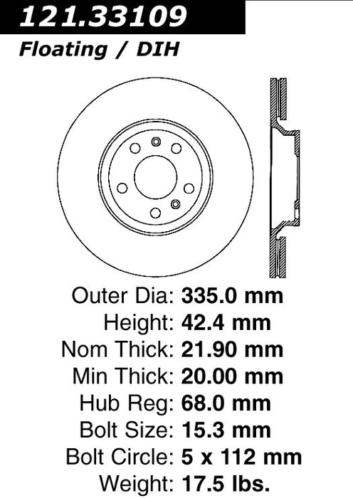 Rear Disc Brake Rotor for Audi S8 2009 2008 2007 P-2412705