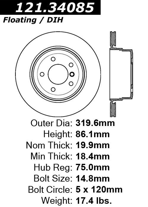 Rear Disc Brake Rotor for BMW 528xi 2008 P-2413082