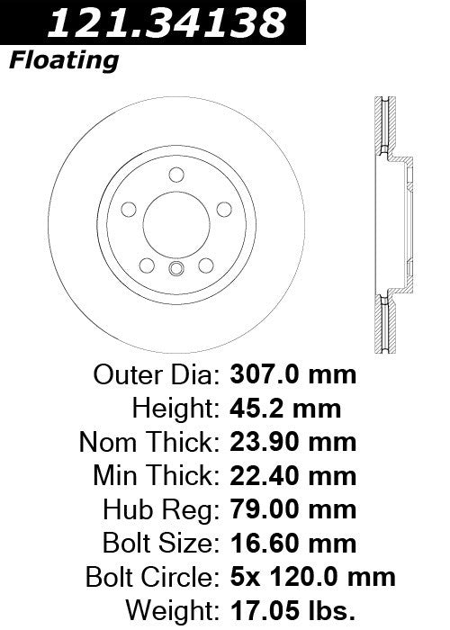 Front Disc Brake Rotor for Mini Cooper Paceman 2016 2015 2014 2013 P-2413230