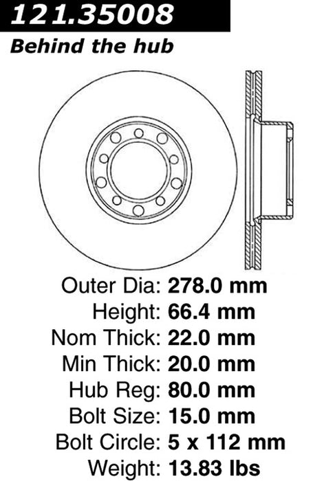 Front Disc Brake Rotor for Mercedes-Benz 280SEL 1973 P-2413376