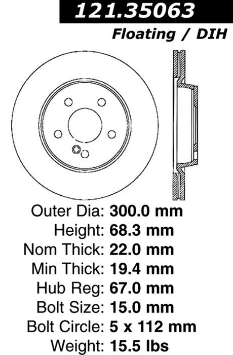 Rear Disc Brake Rotor for Mercedes-Benz CLS550 2011 2010 2009 2008 2007 P-2413553