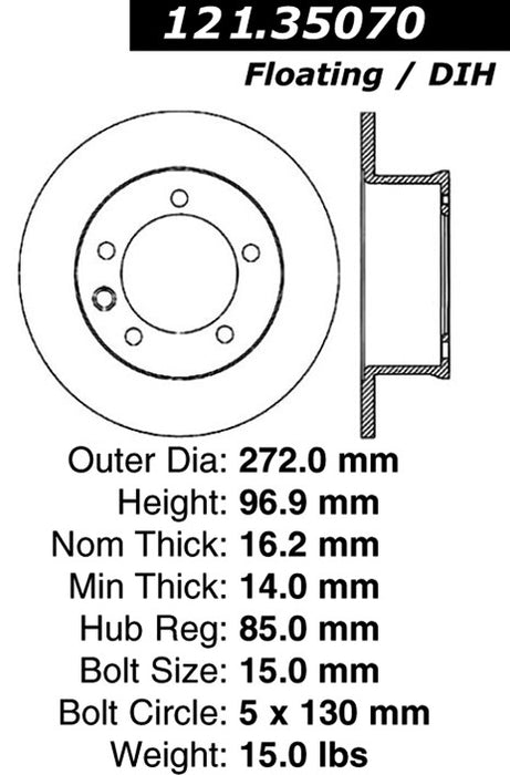 Rear Disc Brake Rotor for Dodge Sprinter 3500 2005 2004 2003 P-2413570