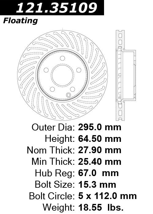 Front Disc Brake Rotor for Mercedes-Benz E200 2016 2015 2014 2013 2012 P-2413698