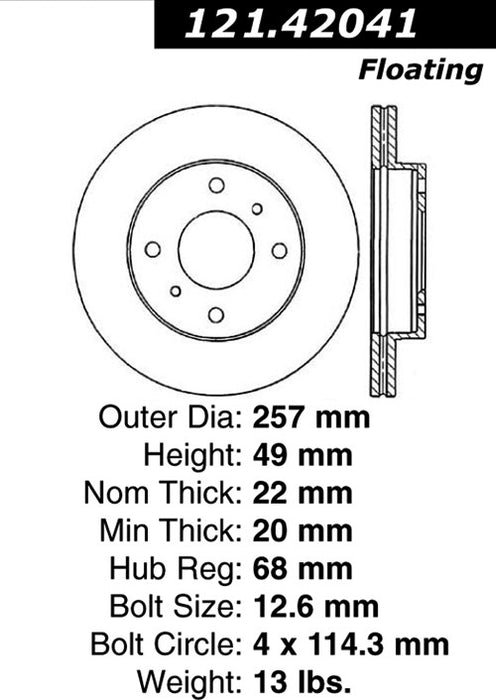 Front Disc Brake Rotor for Nissan 240SX 1998 1997 1996 1993 1992 1991 1990 1989 P-2414278