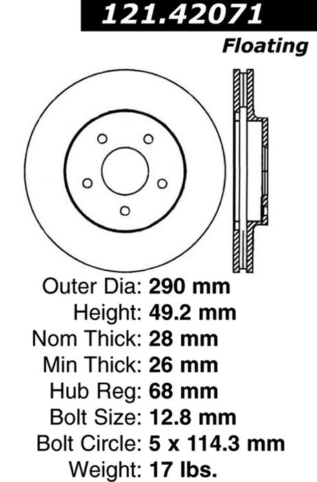 Front Disc Brake Rotor for Nissan Quest 2017 2016 2015 2014 2013 2012 2011 2010 2009 2008 2007 2006 2005 2004 P-2414341