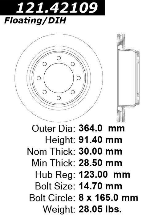 Rear Disc Brake Rotor for Nissan NV2500 2021 2020 2019 2018 2017 2016 2015 2014 2013 2012 P-2414487