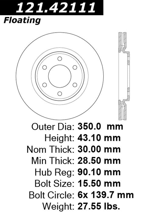 Front Disc Brake Rotor for Nissan Armada 2021 2020 2019 2018 2017 P-2414494