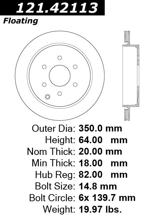 Rear Disc Brake Rotor for Infiniti QX80 2022 2021 2020 2019 2018 2017 2016 2015 2014 P-2414499