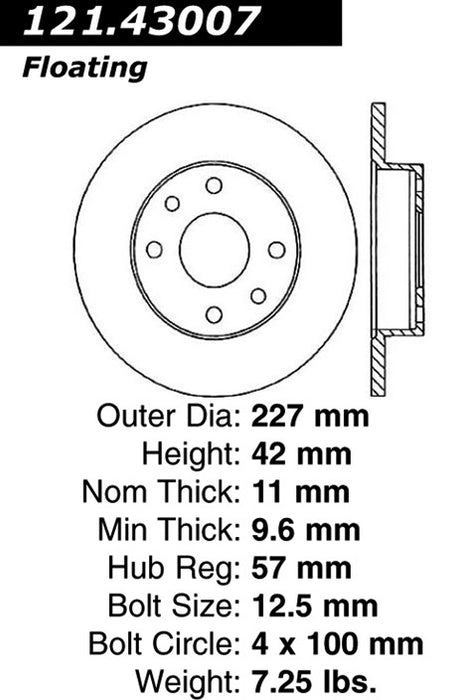 Front Disc Brake Rotor for Geo Spectrum 1989 P-2414536