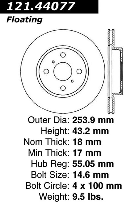 Front Disc Brake Rotor for Toyota Paseo 1995 1994 1993 1992 P-2414646