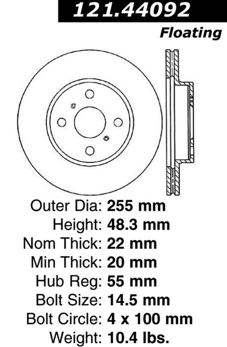 Front Disc Brake Rotor for Chevrolet Prizm 2002 2001 2000 1999 1998 P-2414692