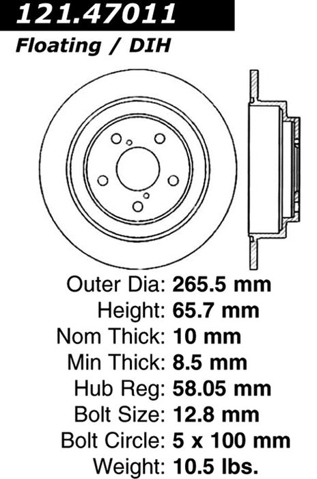 Rear Disc Brake Rotor for Subaru Impreza 2007 2006 2005 2004 2003 2002 2001 2000 1999 1998 1996 1995 1994 1993 P-2415235