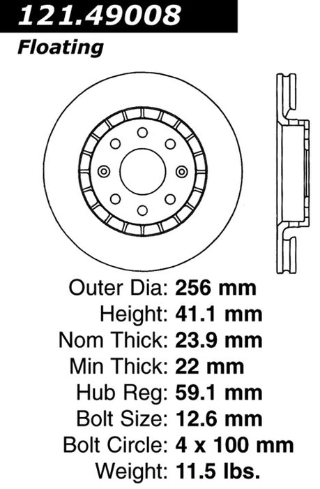 Front Disc Brake Rotor for Pontiac G3 Wave 2009 P-2415350