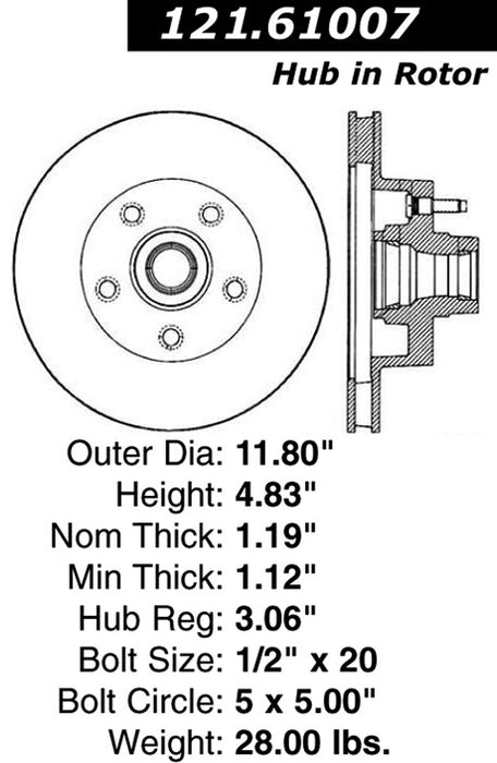 Front Disc Brake Rotor for Mercury Montego Hardtop 1976 1975 1974 P-2415670