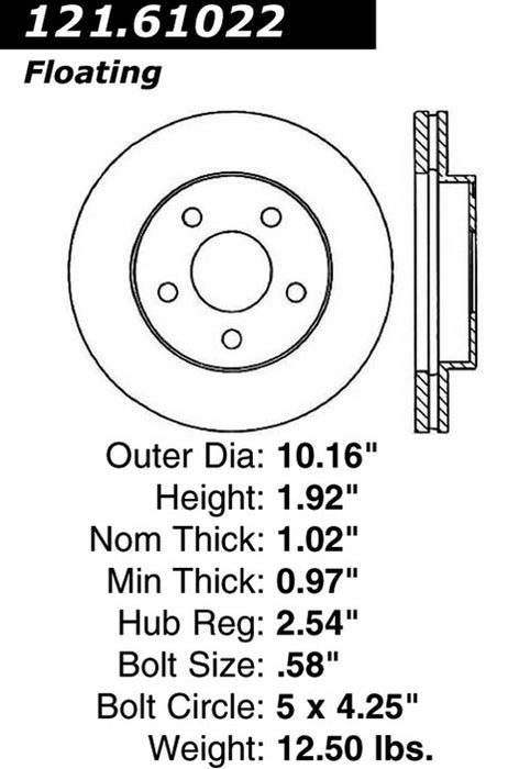 Front Disc Brake Rotor for Mercury Sable 1991 1990 1989 P-2415718