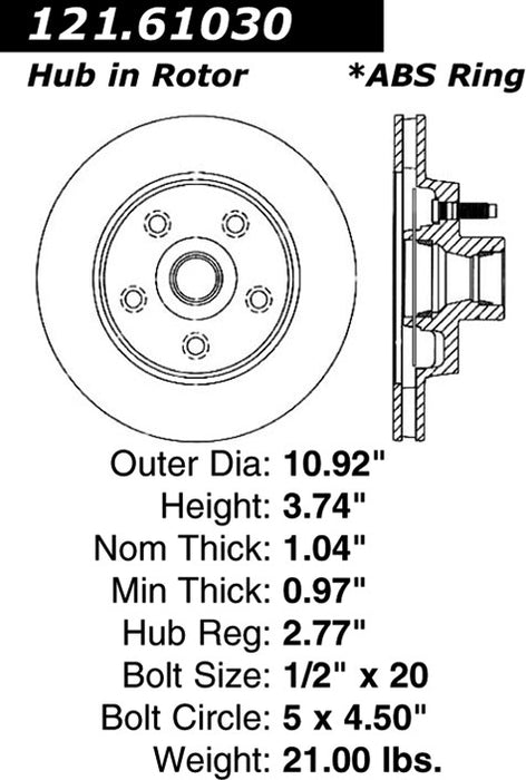 Front Disc Brake Rotor for Lincoln Continental 1987 P-2415729