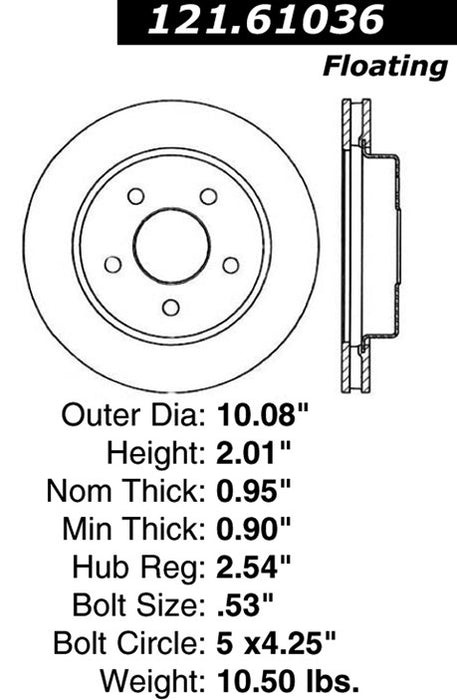 Rear Disc Brake Rotor for Lincoln Continental 1992 1991 1990 P-2415740