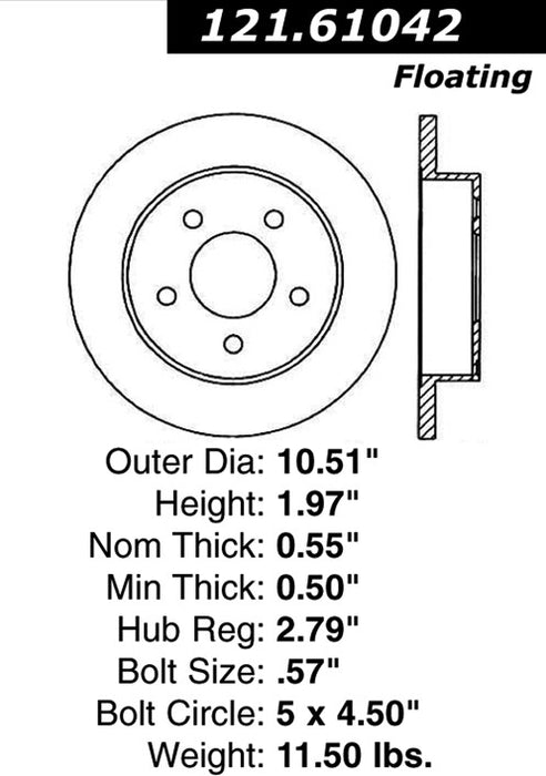 Rear Disc Brake Rotor for Ford Mustang 2004 2003 2002 2001 2000 1999 1998 1997 1996 1995 1994 P-2415752