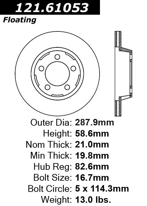 Front Disc Brake Rotor for Ford Mustang 1967 1966 1965 1964 P-2415785