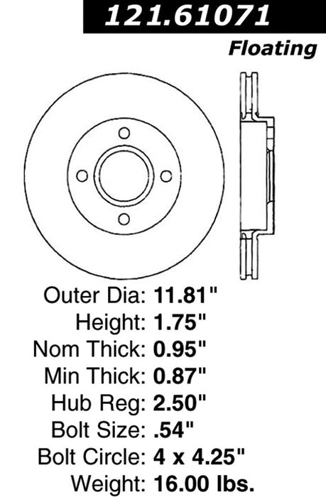 Front Disc Brake Rotor for Ford Focus SVT 2004 2003 2002 P-2415816