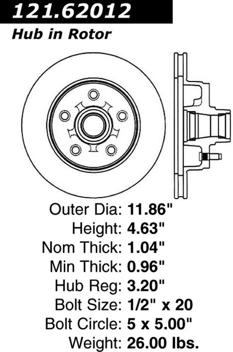 Front Disc Brake Rotor for Buick Electra RWD 1989 1988 1987 1986 1985 1984 1983 1982 1981 1980 1979 1978 P-2416042