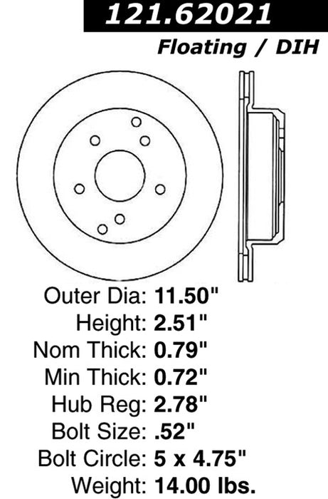 Rear Disc Brake Rotor for Chevrolet Corvette 1987 1986 1985 1984 P-2416140