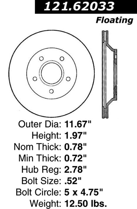 Rear Disc Brake Rotor for Pontiac Firebird 1992 1991 1990 1989 1988 P-2416172