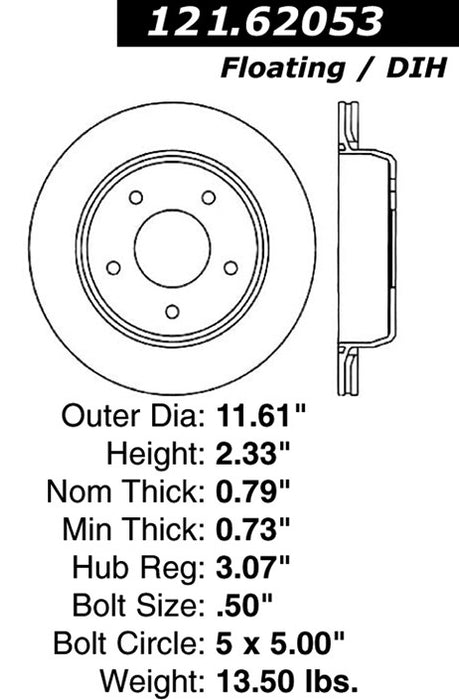 Rear Disc Brake Rotor for Chevrolet Impala 1996 1995 1994 P-2416260