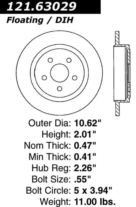 Rear Disc Brake Rotor for Plymouth Acclaim 1995 1994 1993 1992 1991 P-2416670