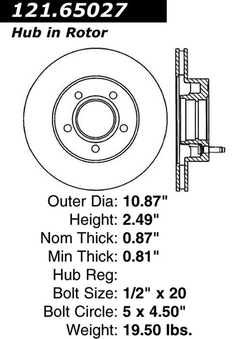 Front Disc Brake Rotor for Mazda B4000 4WD 1994 P-2416870