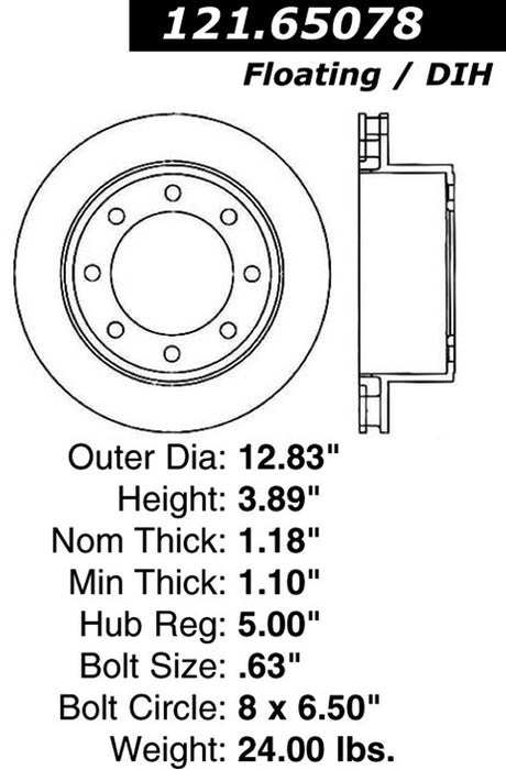 Rear Disc Brake Rotor for Ford E-250 2007 2006 2005 2004 2003 P-2417008