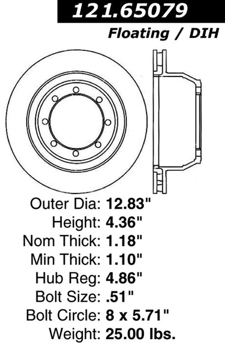 Rear Disc Brake Rotor for Ford E-350 Super Duty 2007 2006 2005 2004 2003 2002 2001 2000 1999 P-2417017