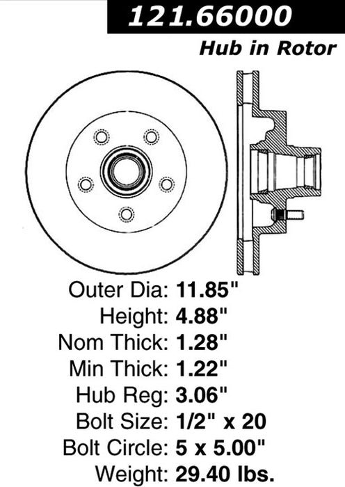 Front Disc Brake Rotor for Chevrolet Bel Air 1975 1974 1973 1972 1971 P-2417212