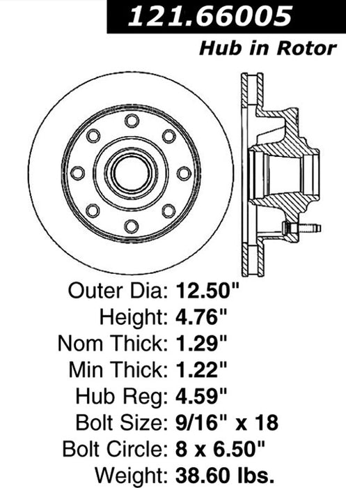 Front Disc Brake Rotor for GMC P2500 1989 1988 1987 1986 1985 1984 1983 1982 1981 1980 1979 P-2417339