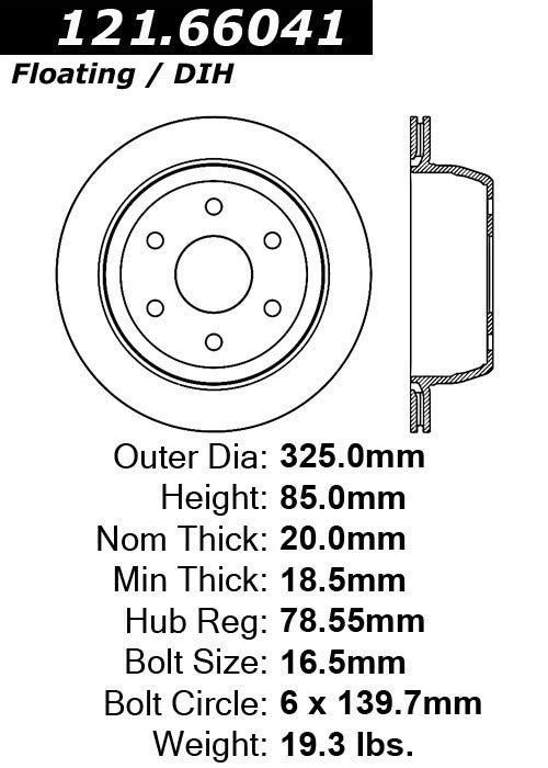 Rear Disc Brake Rotor for Chevrolet Tahoe 4WD 2002 2001 2000 P-2417510