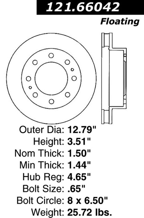 Front Disc Brake Rotor for Chevrolet Silverado 1500 HD 4WD 2006 2005 2004 2003 2002 2001 P-2417524