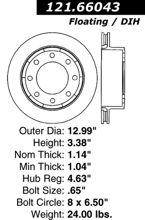 Rear Disc Brake Rotor for Chevrolet Silverado 1500 HD Classic 2007 P-2417542