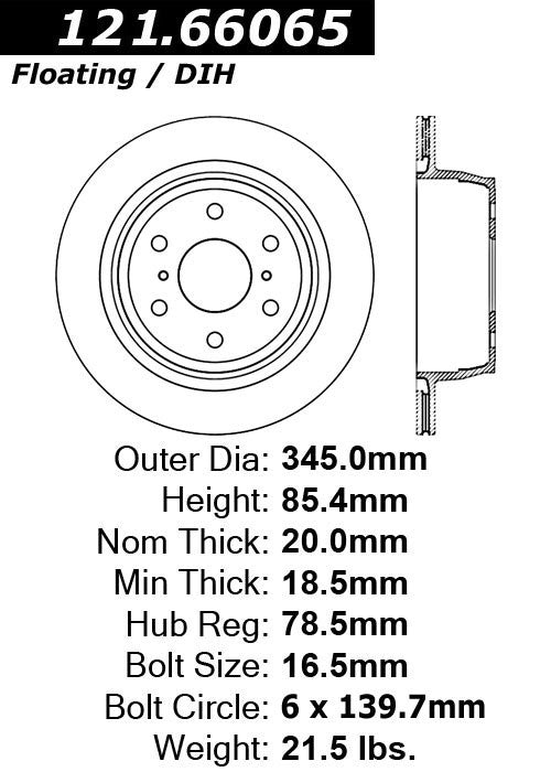 Rear Disc Brake Rotor for GMC Yukon XL 2020 2019 2018 2017 2016 2015 P-2417720