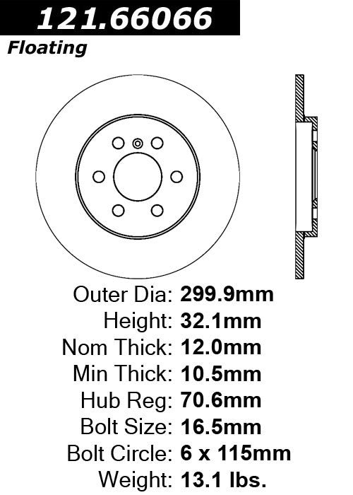 Rear Disc Brake Rotor for Saturn Relay 2006 P-2417725