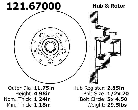 Front Disc Brake Rotor for Plymouth Trailduster RWD 1981 1980 1979 1978 1977 1976 1975 1974 P-2417797